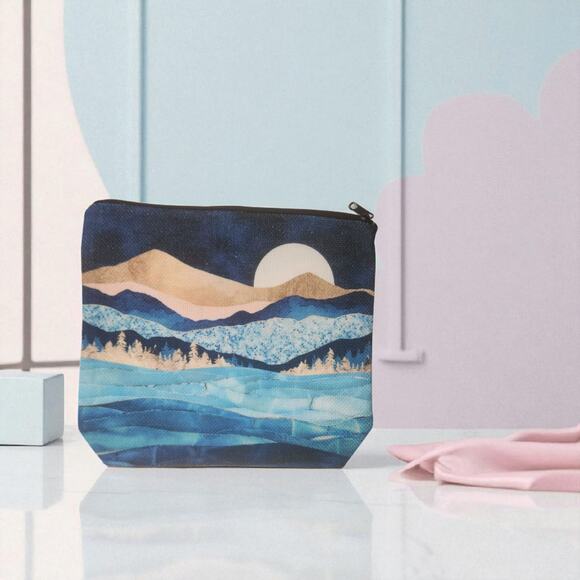 Sunflower Cosmetic Bag Black Floral Makeup Organizer - Picture 5 of 8